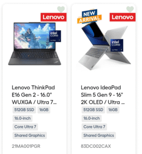 Lenovo IdeaPad Slim 5i vs Lenovo ThinkPad E16 – Upper Mid-Range Laptops in India 2026