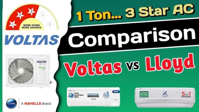 lloyd vs voltas inverter ac india 2026 mid range