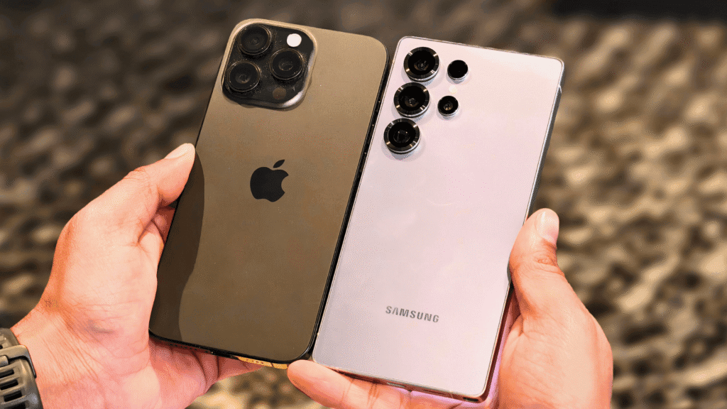 samsung galaxy s25 vs iphone 16 premium flagship c