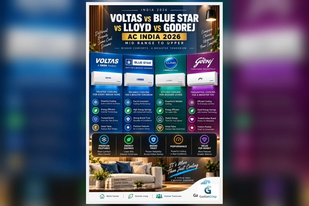 Voltas vs Blue Star vs Lloyd vs Godrej AC India 2026: Mid-Range Inverter Split AC Comparison & Benchmark
