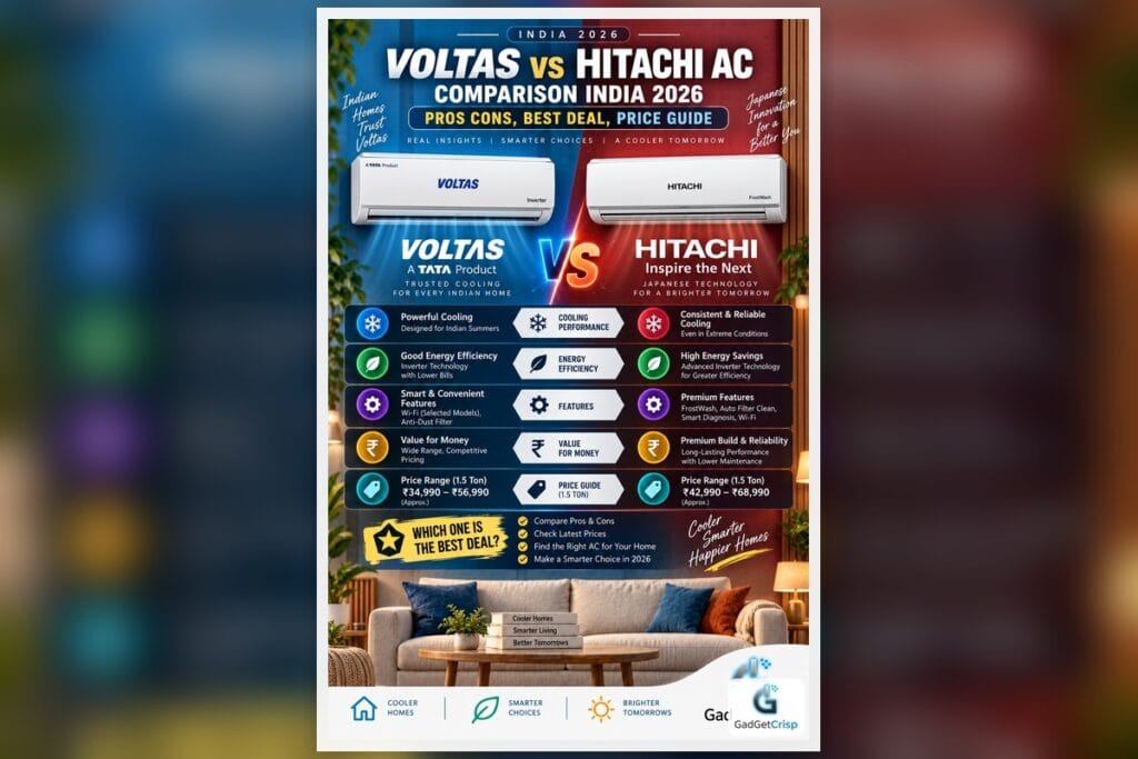 Voltas vs Hitachi AC Comparison India 2026: Pros, Cons, Best Deal & Price Guide