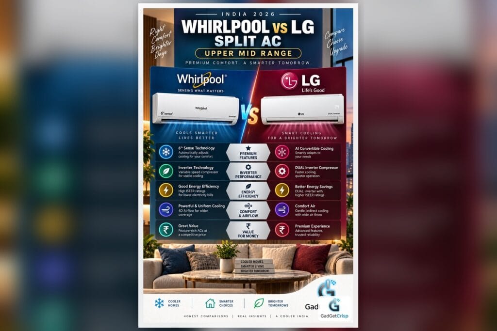 Whirlpool vs LG Split AC India 2026 | Upper Mid-Range